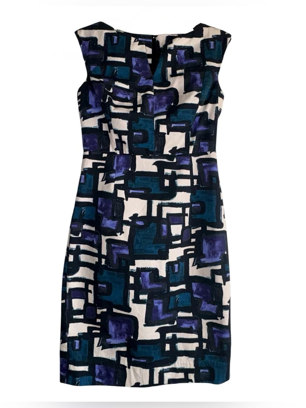 An Original Milly Of New York Abstract Geometric Midi Dress